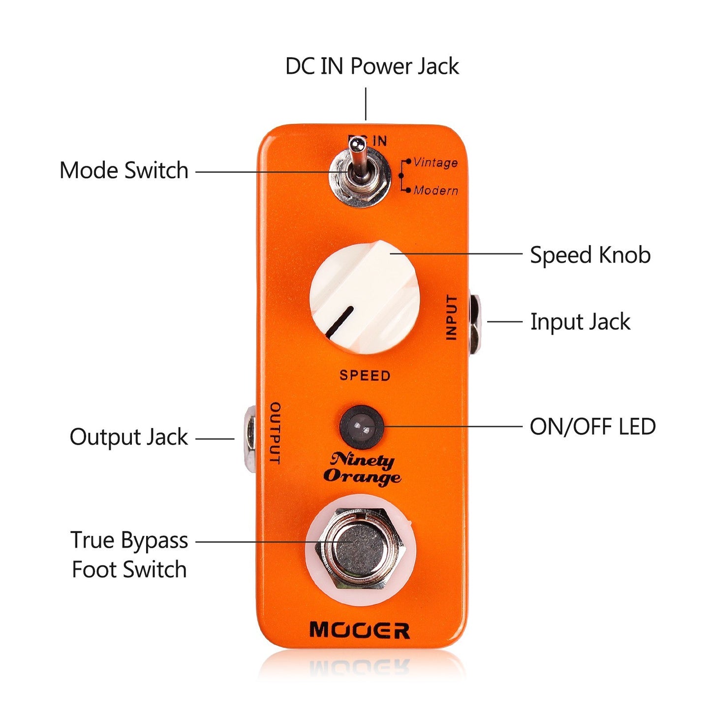 Mooer Ninety Orange Micro Analog Phaser Guitar Pedal True Bypass
