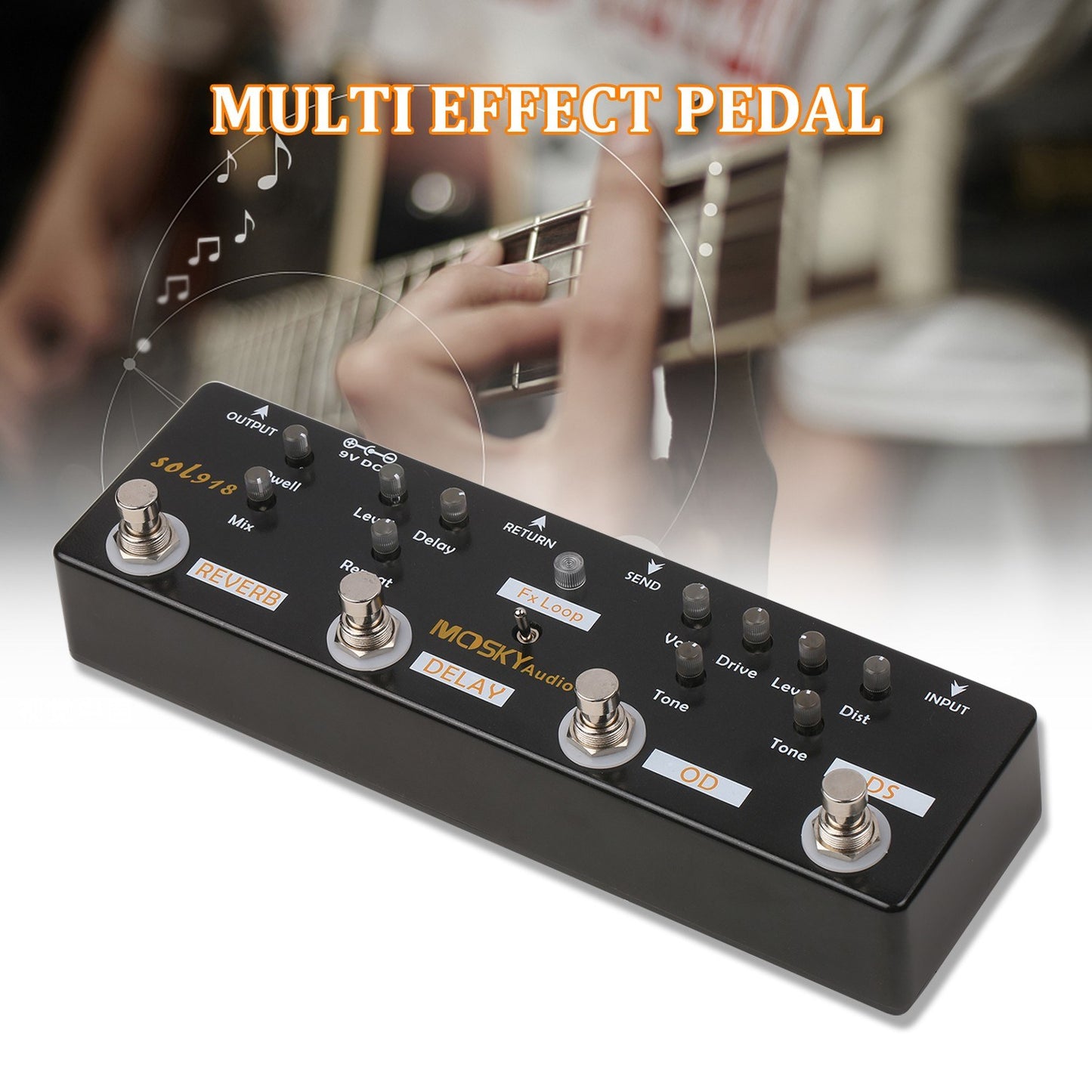 MOSKY Audio SOL918 5-in-1 Multi-Effect Guitar Pedal