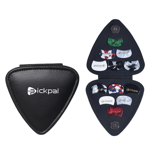 PICKPAL Leather Guitar Pick Holder Case with 12 Guitar Picks - Perfect Gift for Guitar Players