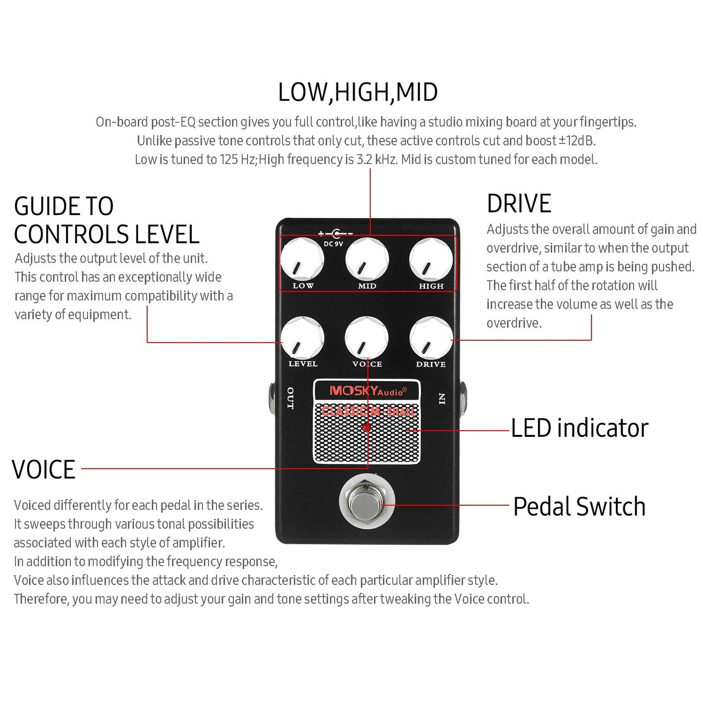 MOSKYaudio Classic M-Shall Speaker & Cabinet Simulator Guitar Effect Pedal