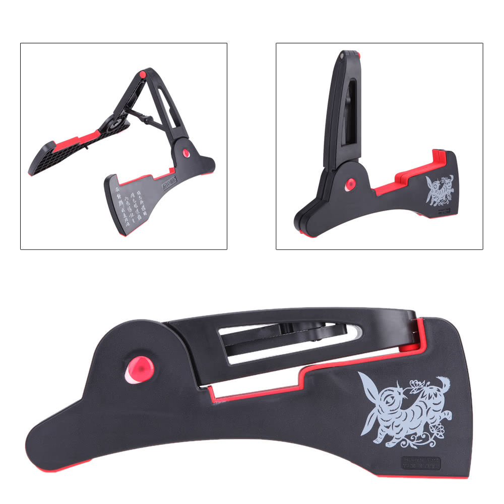 Compact Universal Rabbit Shape A-Frame Stand Holder for Guitars, Basses & Stringed Instruments - Aroma AGS-03