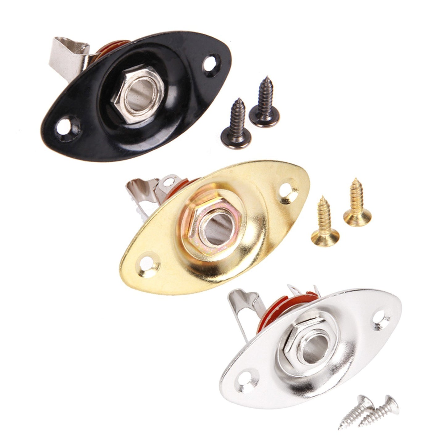 Portable 6.35mm Electric Guitar/Bass Oval Pickup Jack