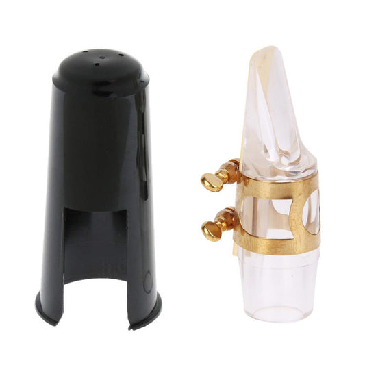 E Flat Alto Saxophone Crystal Mouthpiece Kit with Cap, Clip, Reed for Musicians