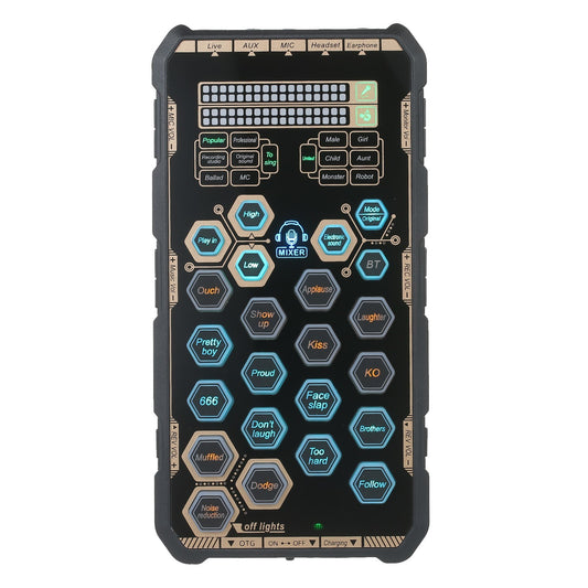 Portable DSP Sound Card Audio Mixer & Voice Changer for Mobile and Computer Live-Streaming