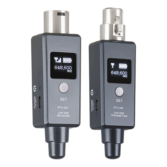 UHF DSP Wireless Mic System - Dual Mode Transmitter & Receiver for Dynamic/Condenser Mics