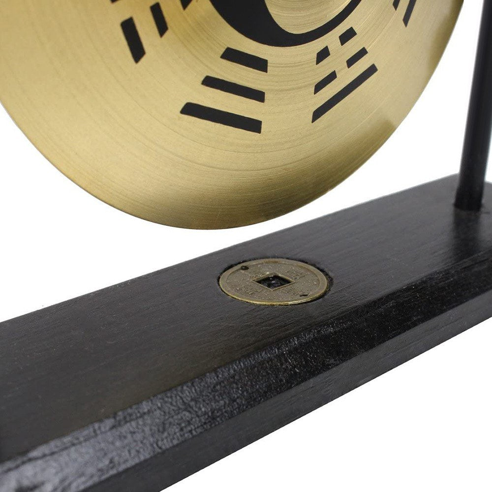 Taiji Symbol Mini Gong with Mallet - Desktop Wind Chime for Home Decor & Housewarming Gift