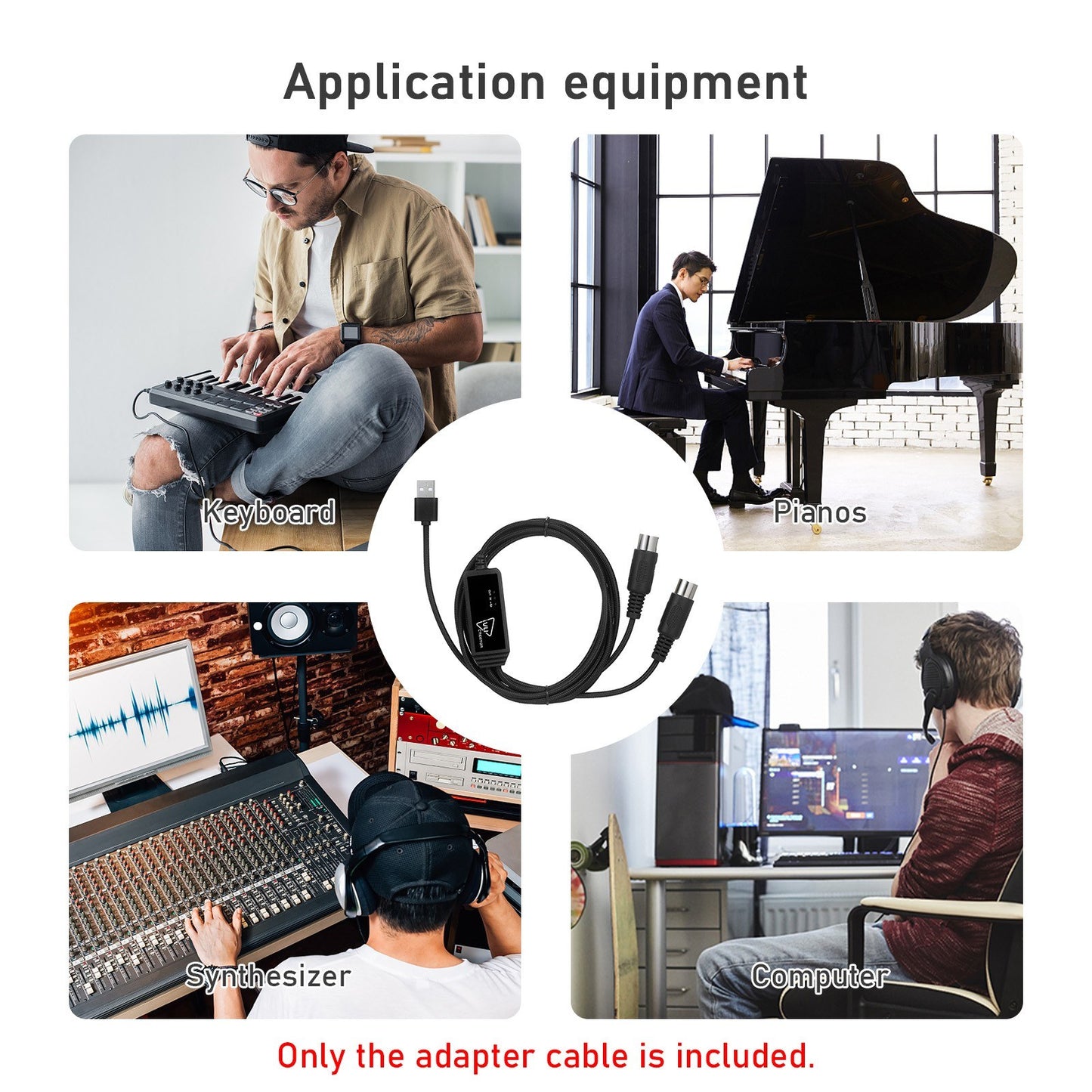 IVU CREATOR Universal 5 Pin MIDI to USB Cable Adapter, OS Compatible