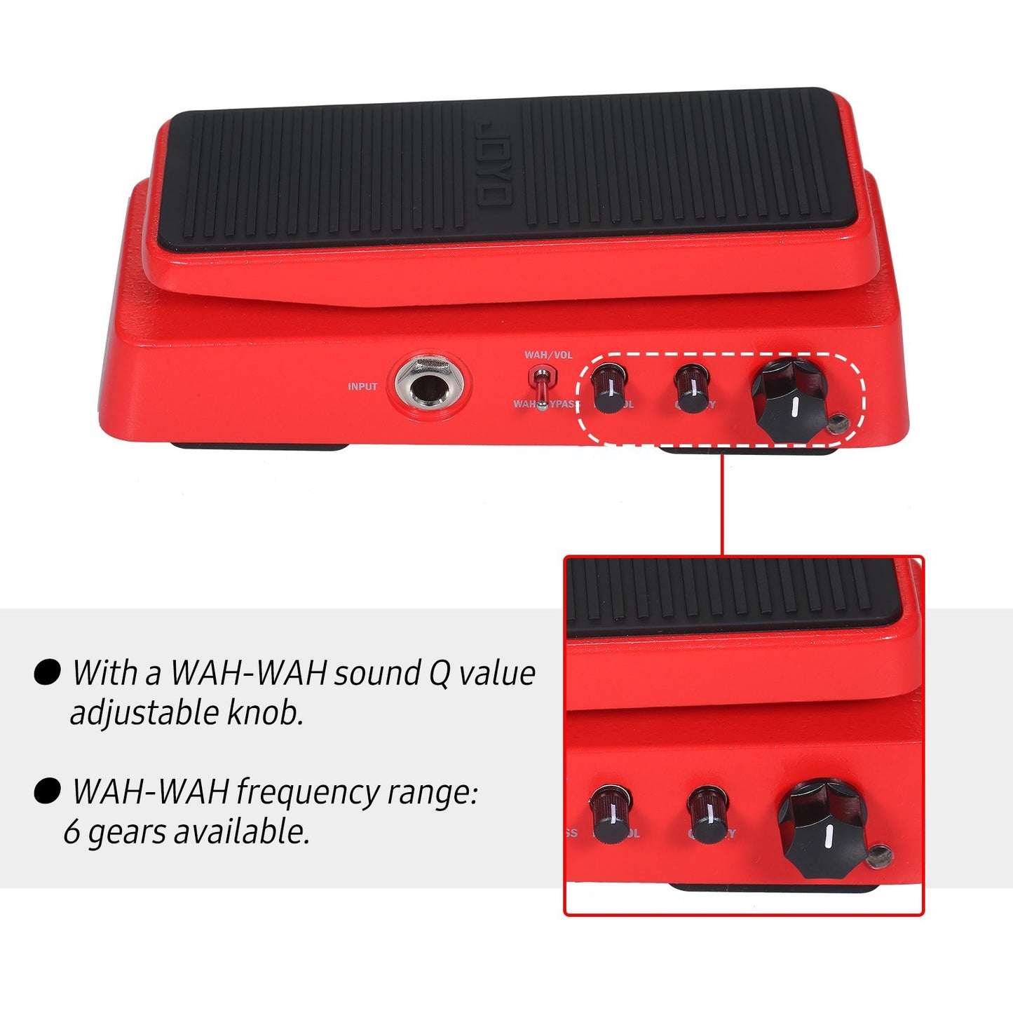 JOYO 2-In-1 Electric Guitar Effects Pedal: Adjustable Tone & Volume Wah-Wah