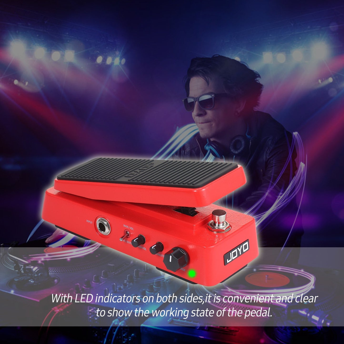 JOYO 2-In-1 Electric Guitar Effects Pedal: Adjustable Tone & Volume Wah-Wah