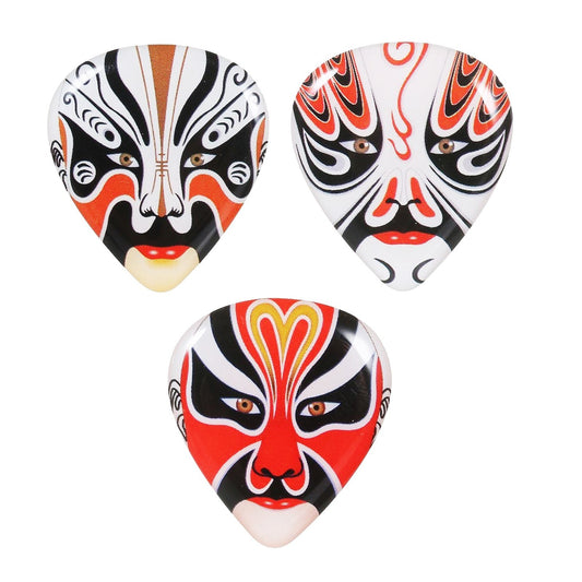 Peking Opera Mask Guitar & Ukulele ABS Finger Picks - 3 Pack