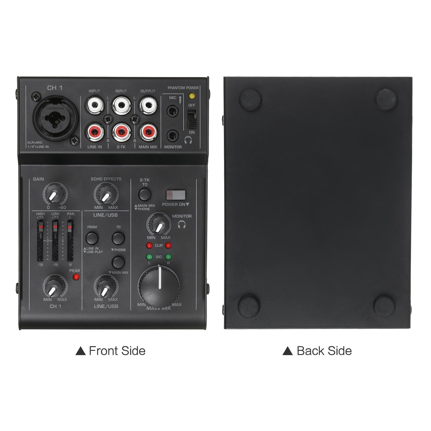 Compact 5-Channel Audio Mixer Console