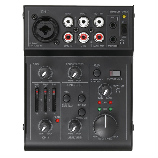 Compact 5-Channel Audio Mixer Console