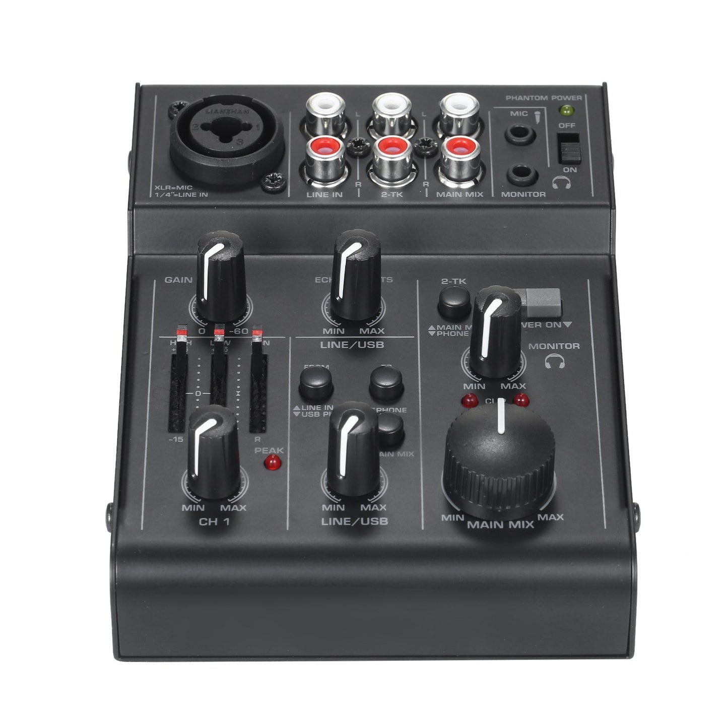 Compact 5-Channel Audio Mixer Console