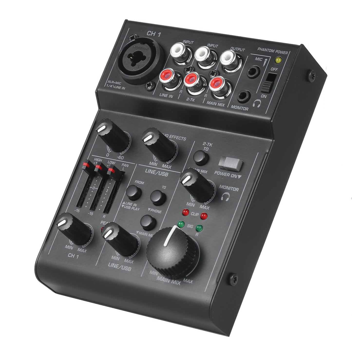 Compact 5-Channel Audio Mixer Console