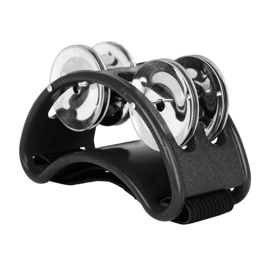 Foot Tambourine with Stainless Steel Jingles & Elastic Strap for Cajon