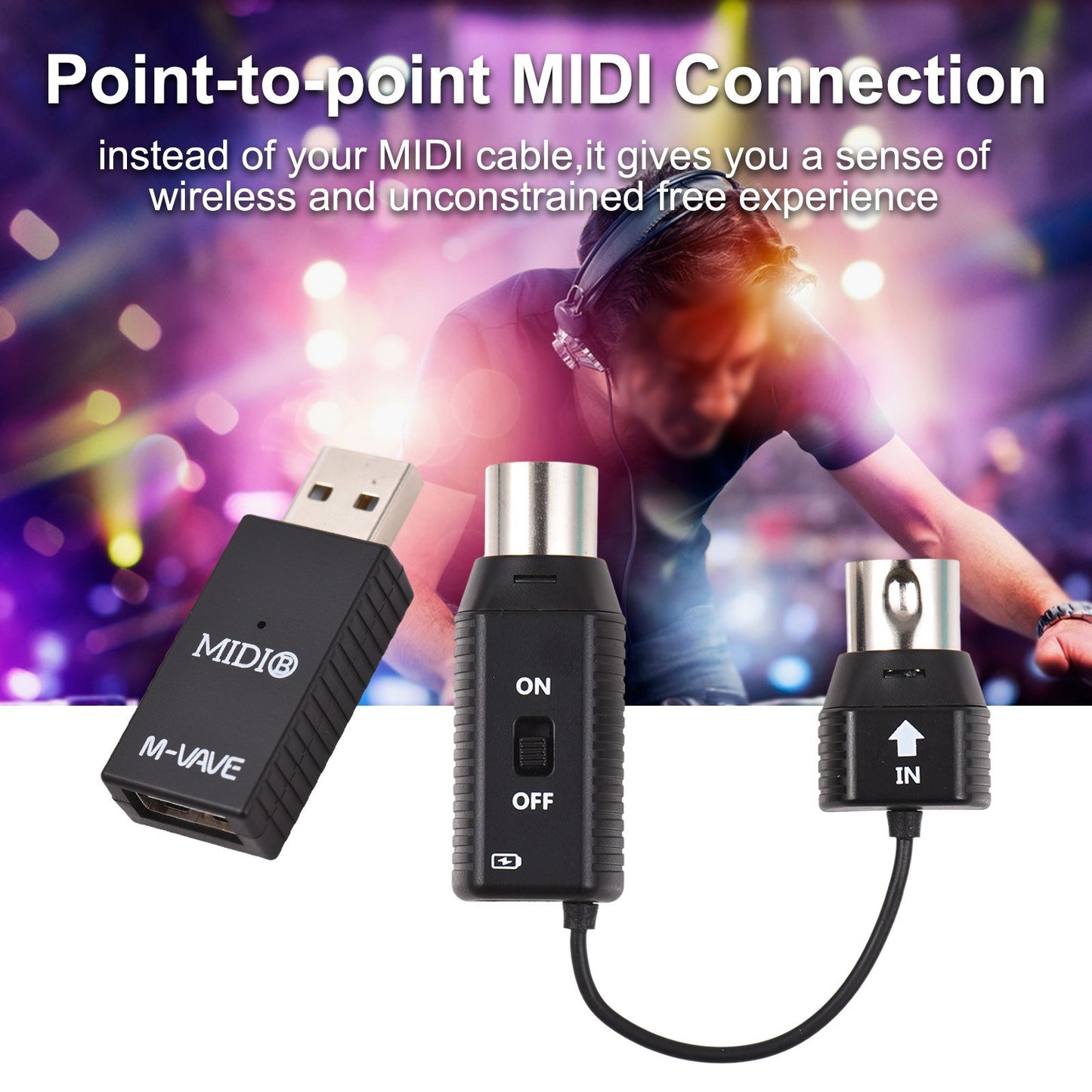 Mini Wireless MIDI Adapter M-VAVE MS1 Plug & Play Transmission System