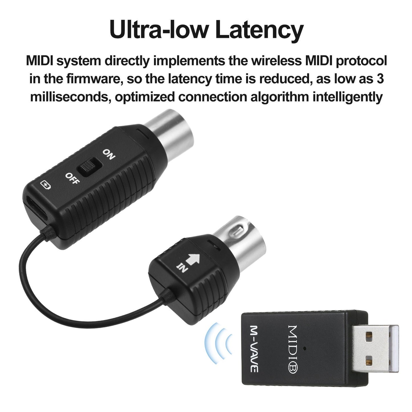 Mini Wireless MIDI Adapter M-VAVE MS1 Plug & Play Transmission System