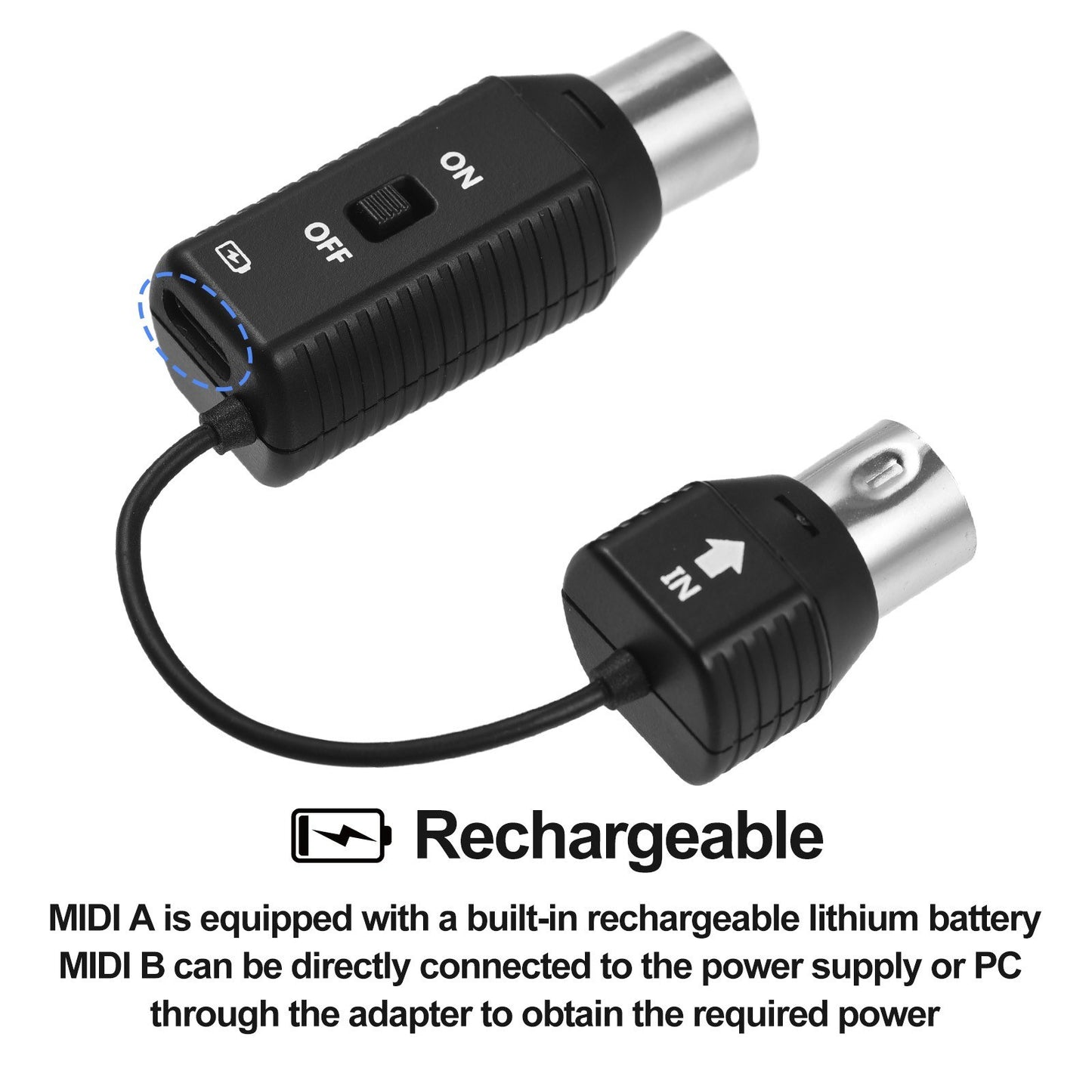 Mini Wireless MIDI Adapter M-VAVE MS1 Plug & Play Transmission System