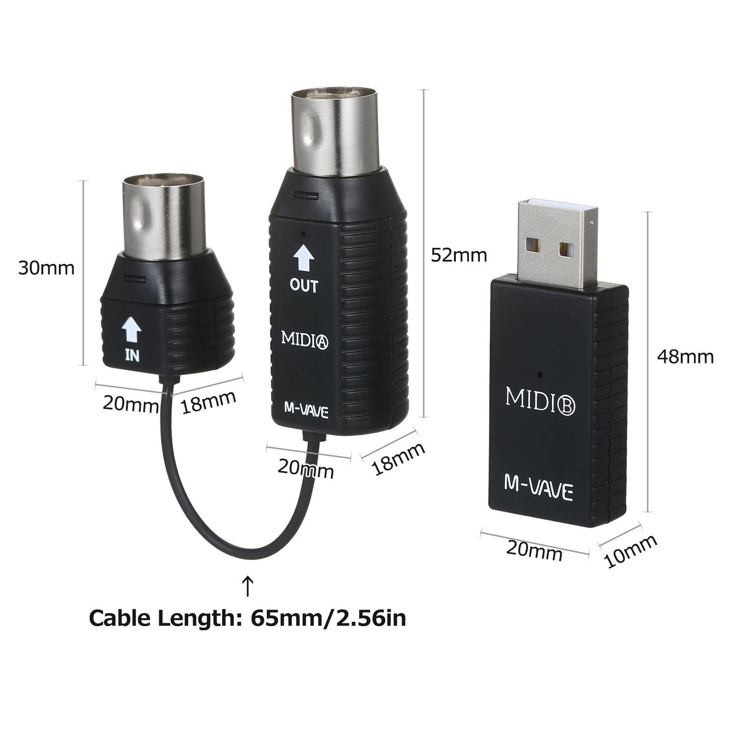 Mini Wireless MIDI Adapter M-VAVE MS1 Plug & Play Transmission System