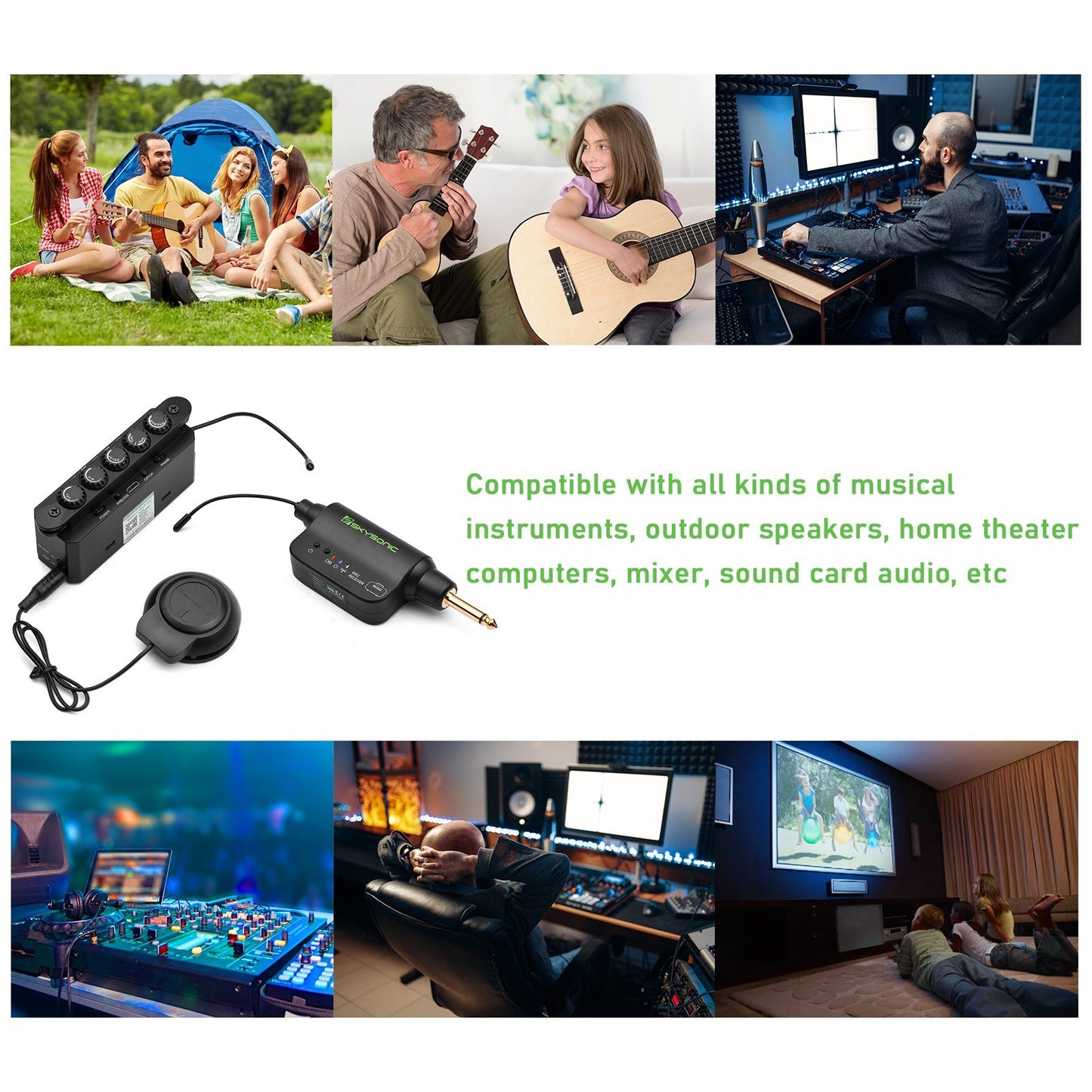 SKYSONIC WR2 Wireless Acoustic Soundhole Resonance Pickup