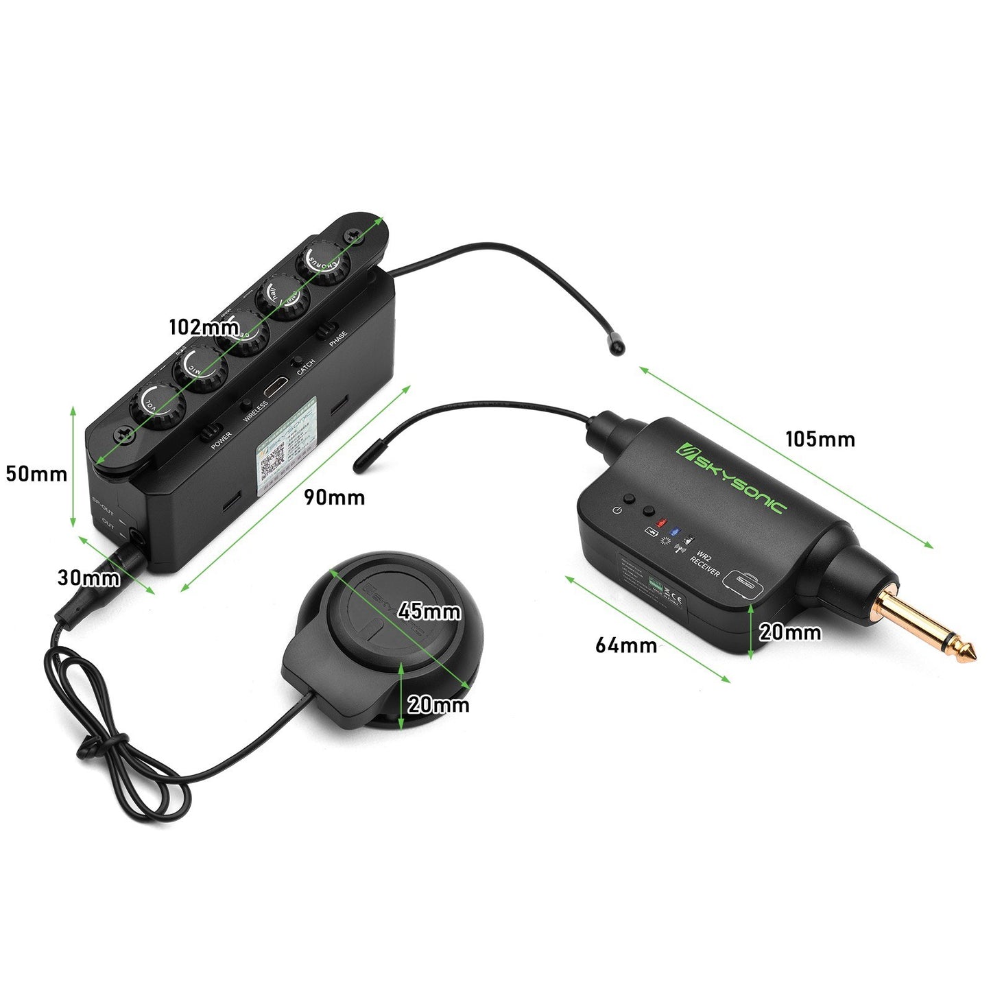 SKYSONIC WR2 Wireless Acoustic Soundhole Resonance Pickup