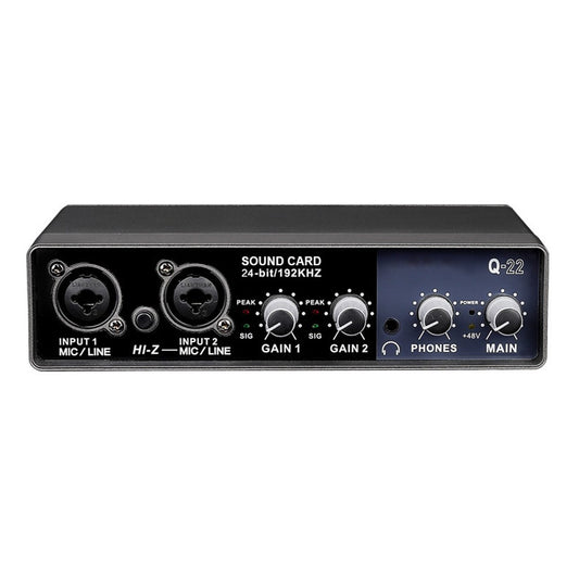 USB Sound Card Portable Audio Interface & Mic Preamplifier for Computer Recording & Digital Mixing