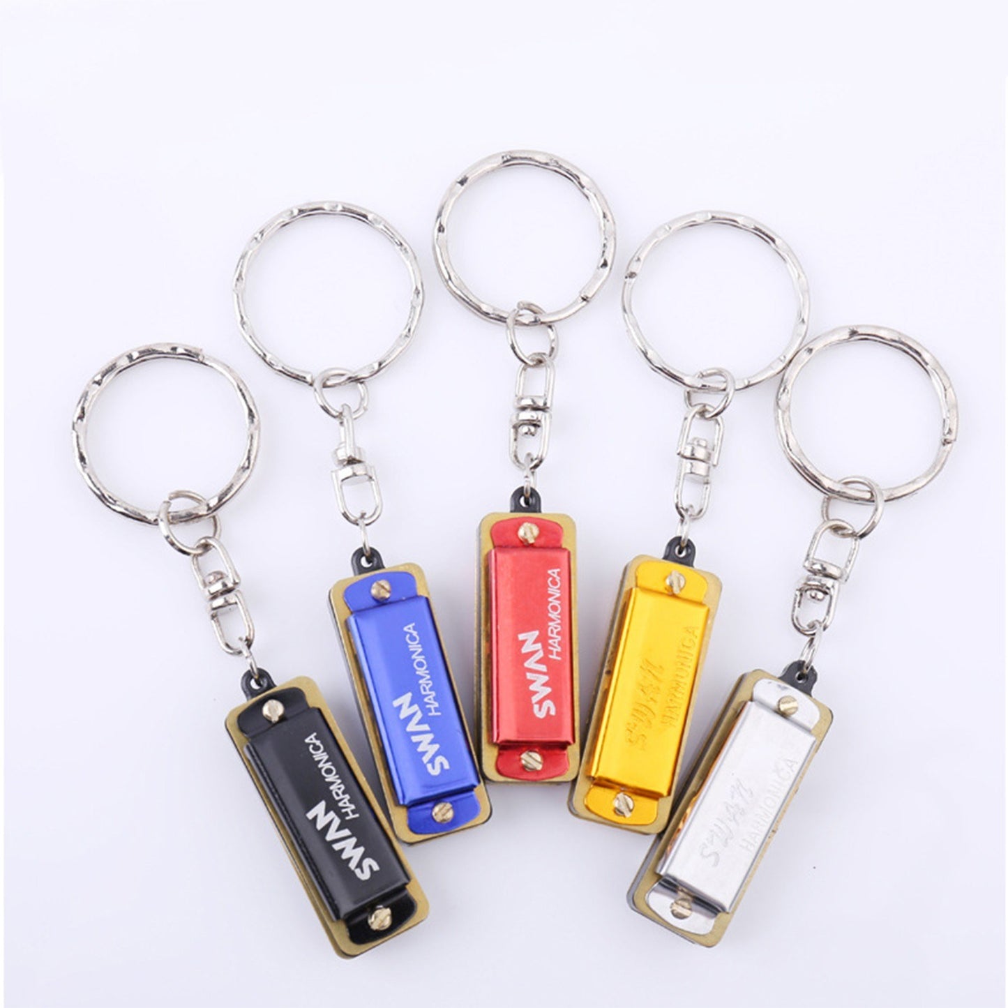 SWAN Mini Keychain Harmonica in C – 4 Holes, 8 Tones: Perfect for Beginners & Students