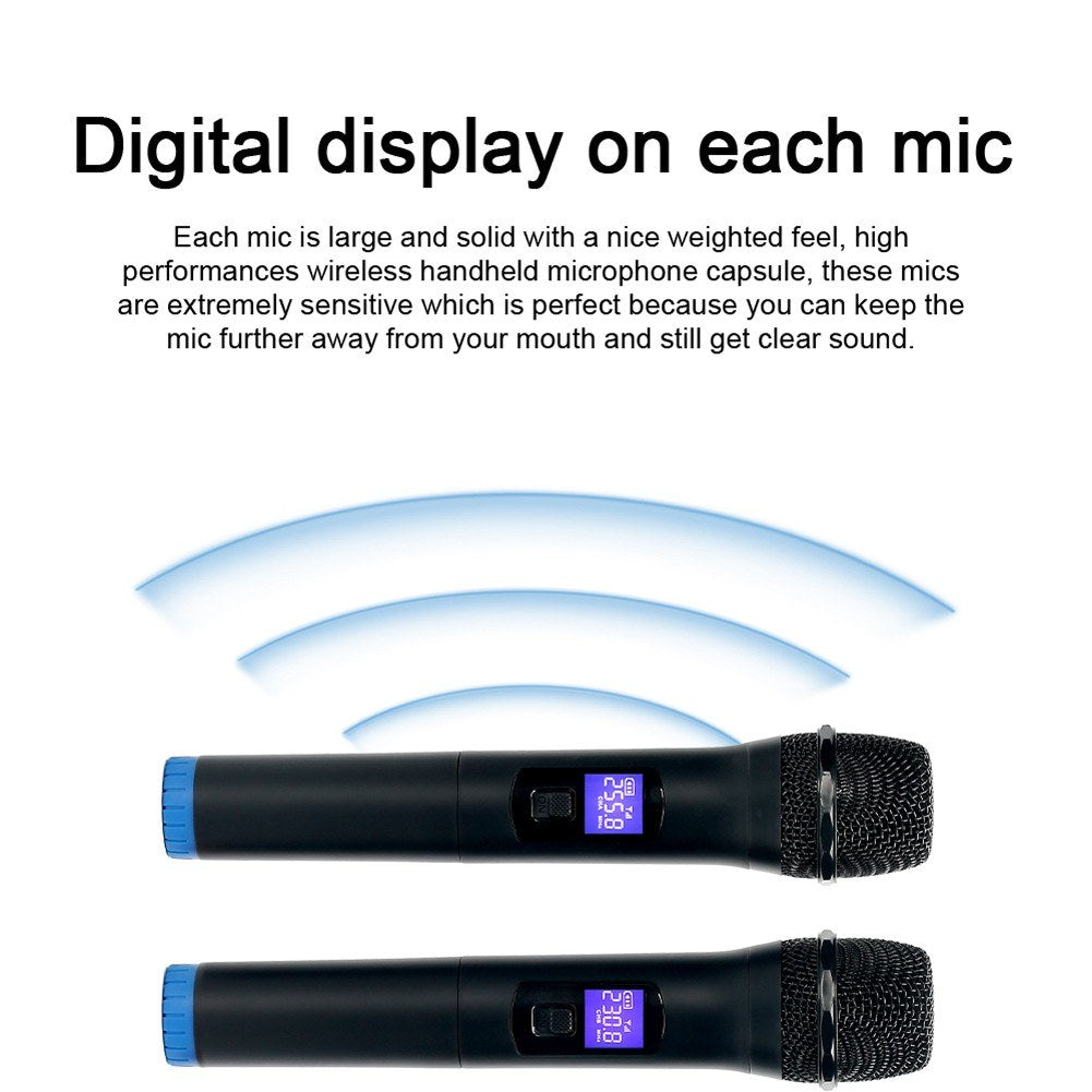 BOMGE Professional Dual Channel Wireless Microphone Set - High Performance