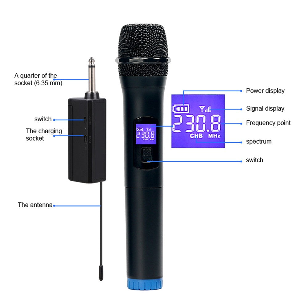 BOMGE Professional Dual Channel Wireless Microphone Set - High Performance
