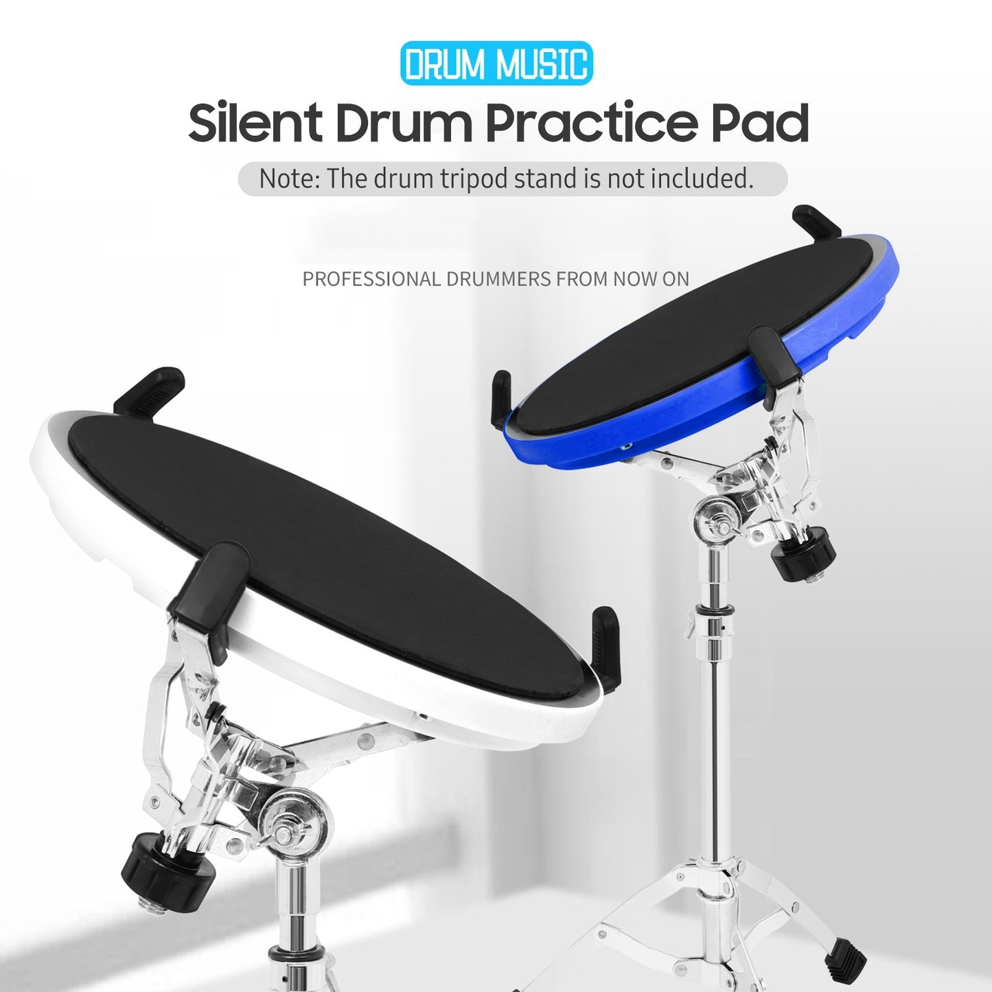 10 Inch Silent Drum Practice Pad - Carbon Fiber Percussion Accessory for Beginners & Professionals