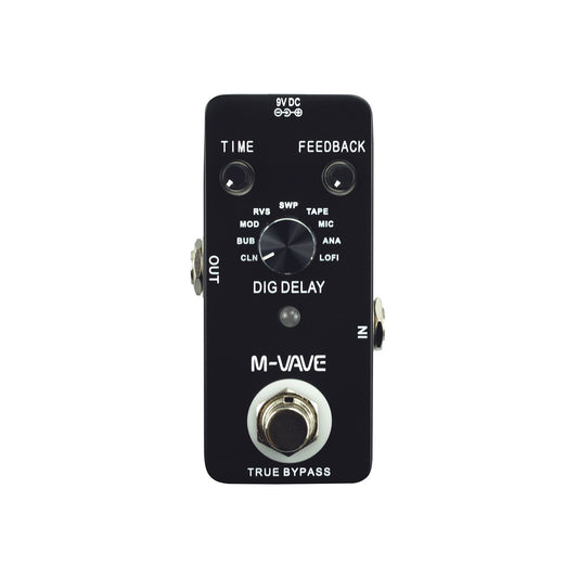 M-VAVE DIG DELAY Guitar Effect Pedal - 9 Digital Delay Effects, True Bypass, Full Metal Shell