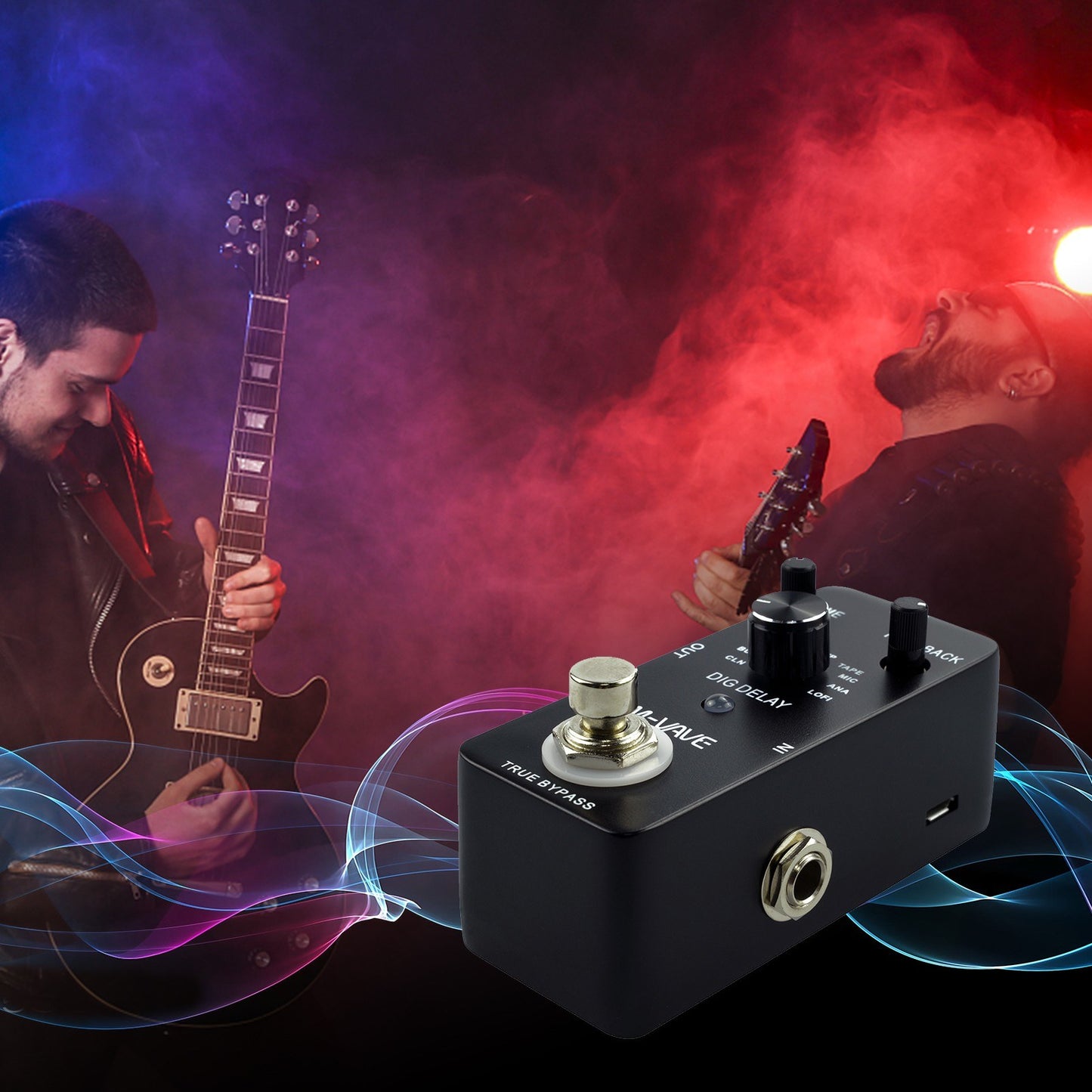 M-VAVE DIG DELAY Guitar Effect Pedal - 9 Digital Delay Effects, True Bypass, Full Metal Shell