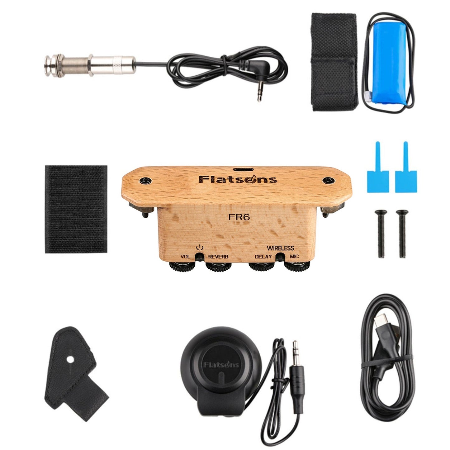 Rechargeable FLATSONS FR6 BT Clip-on Guitar Soundhole Pickup