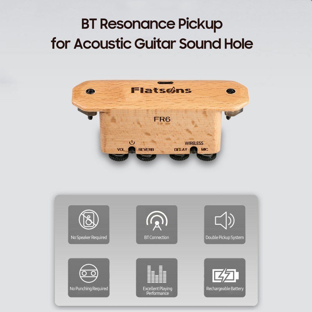 Rechargeable FLATSONS FR6 BT Clip-on Guitar Soundhole Pickup