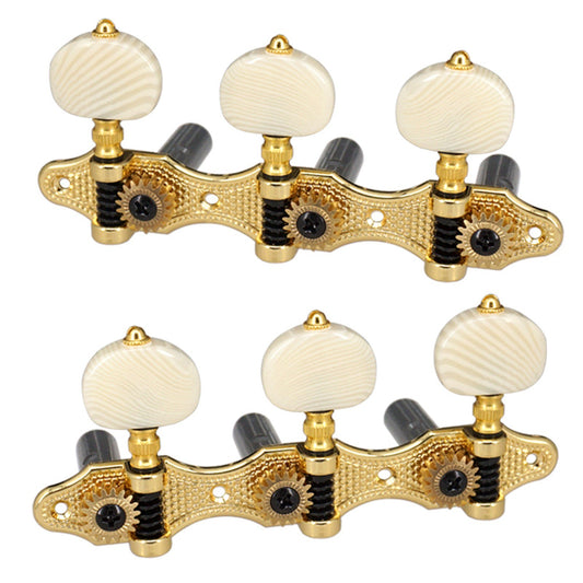 Classical Guitar Tuning Peg Set: 2 Planks, 1:18 Ratio, 3 Left & 3 Right Knobs, Acoustic Guitar Replacement Tuners