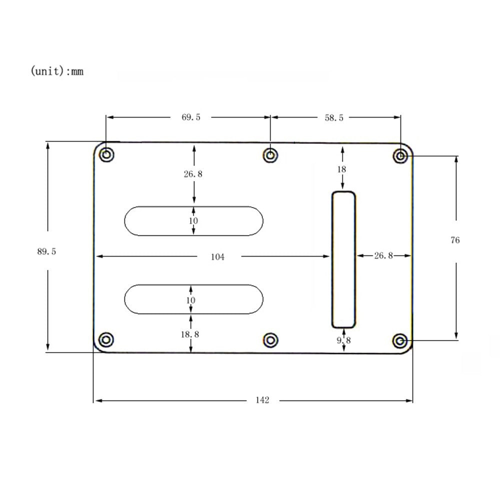 Electric Guitar Back Plate with 6 Holes & 3 Slots - Tremolo Spring Cover & Circuit Protector