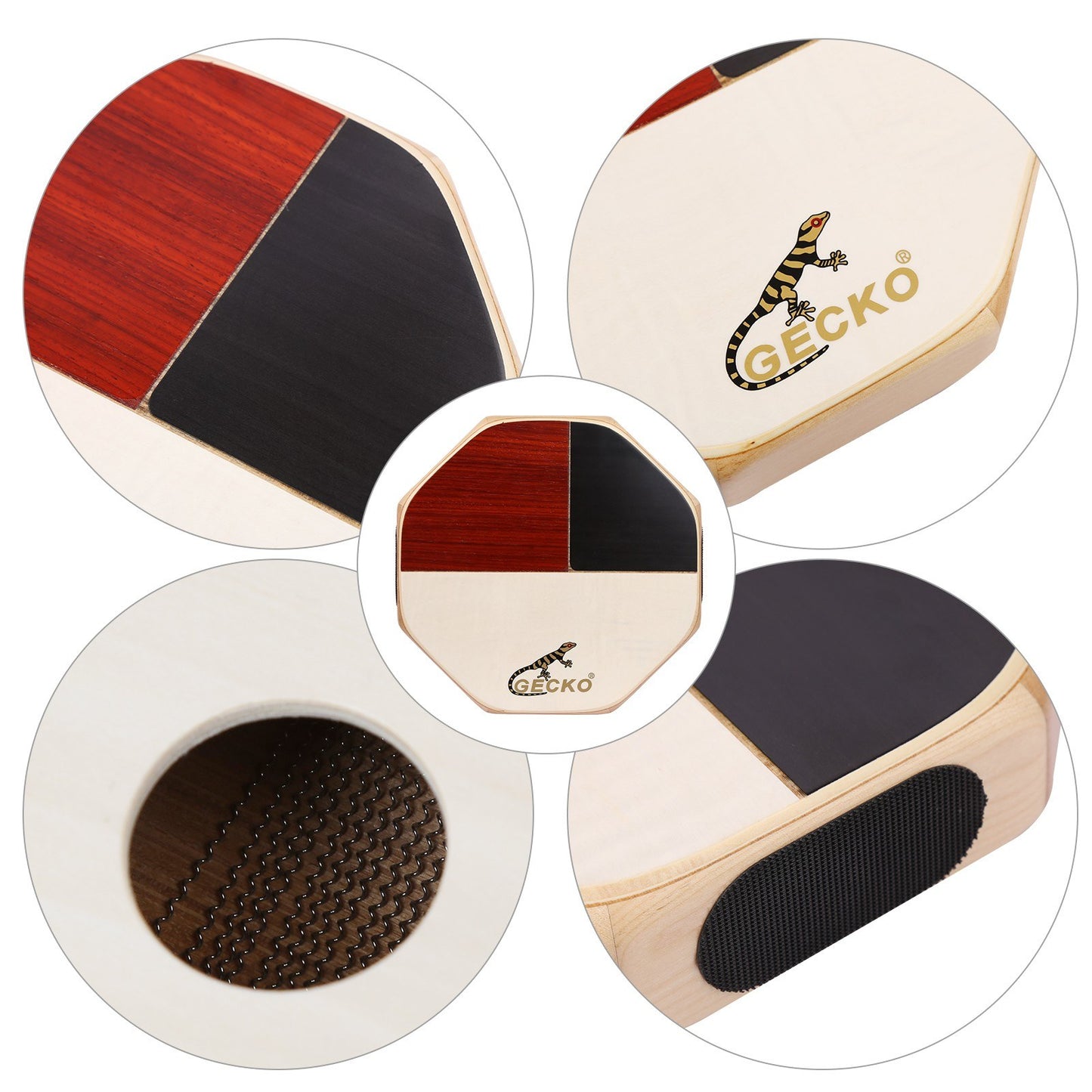 GECKO SD6 Portable Cajon Hand Drum with Carry Bag for Travel & Camping