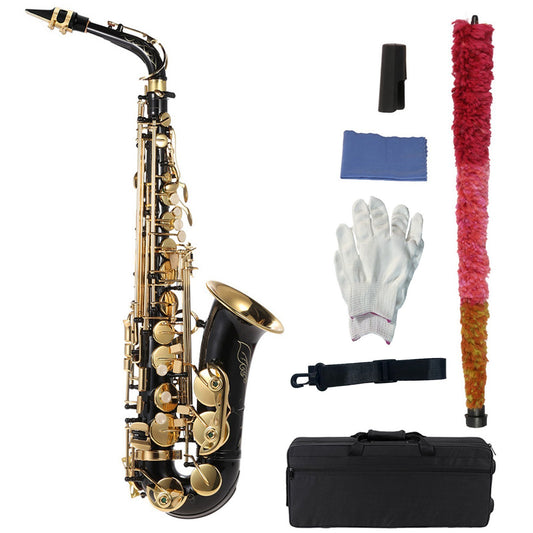 Gold Lacquered Premium Eb Alto Saxophone, 82Z Key, Full Accessories