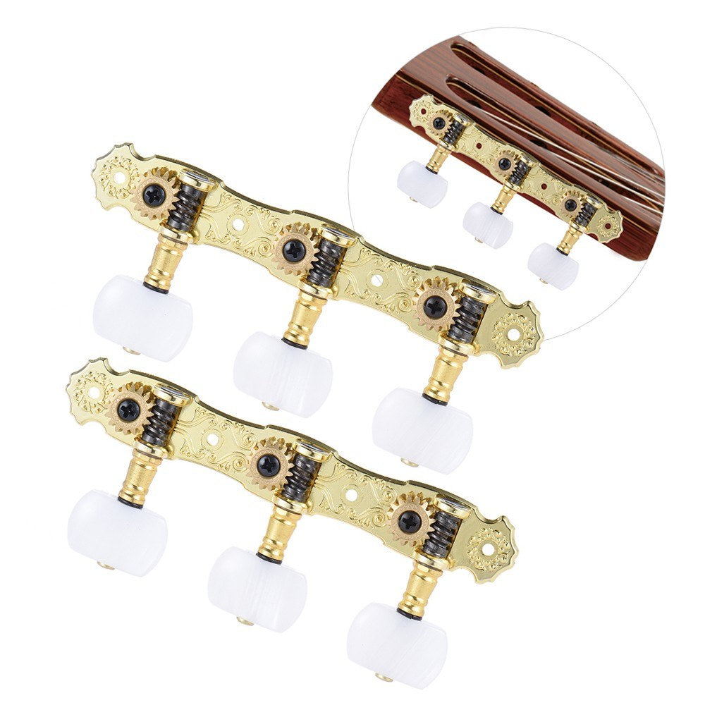 Bronze Plated Classical Guitar Tuning Pegs (L&R) - Alice 2 Pcs Acoustic Machine Heads (AOS-022V3P)
