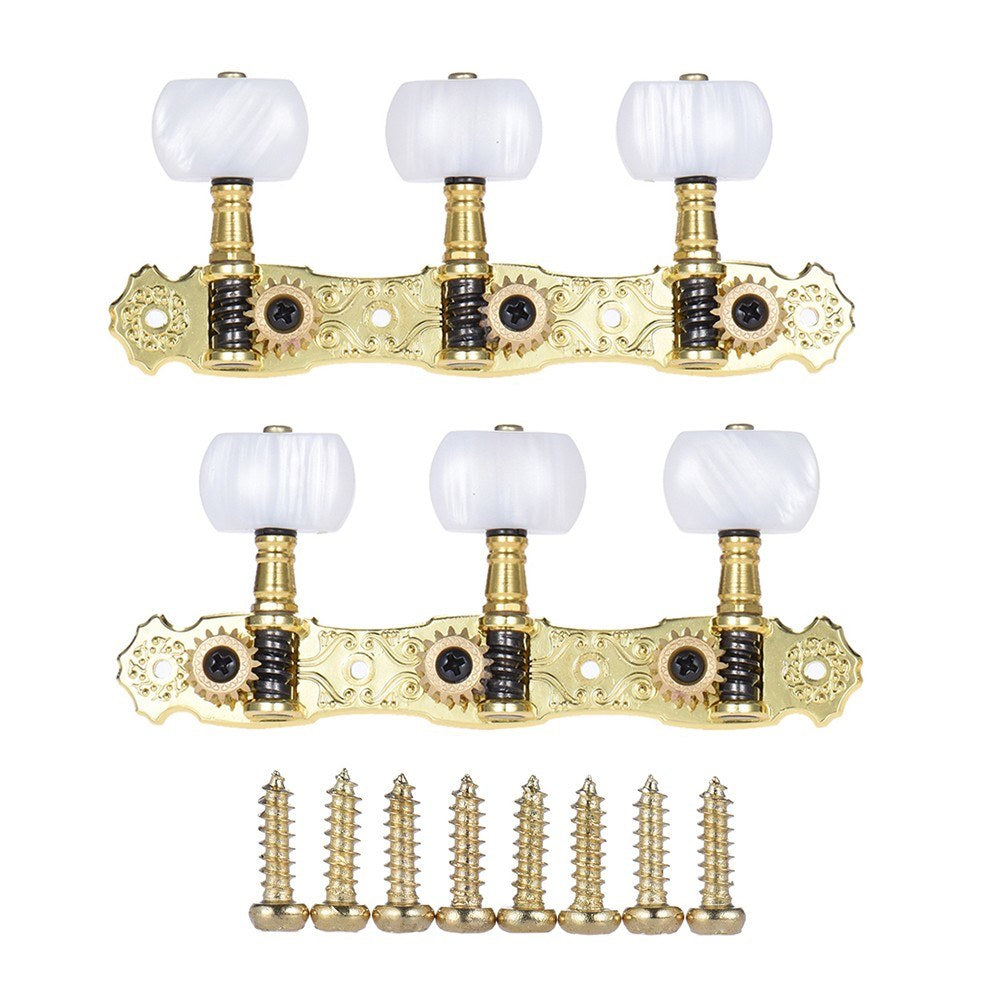 Bronze Plated Classical Guitar Tuning Pegs (L&R) - Alice 2 Pcs Acoustic Machine Heads (AOS-022V3P)