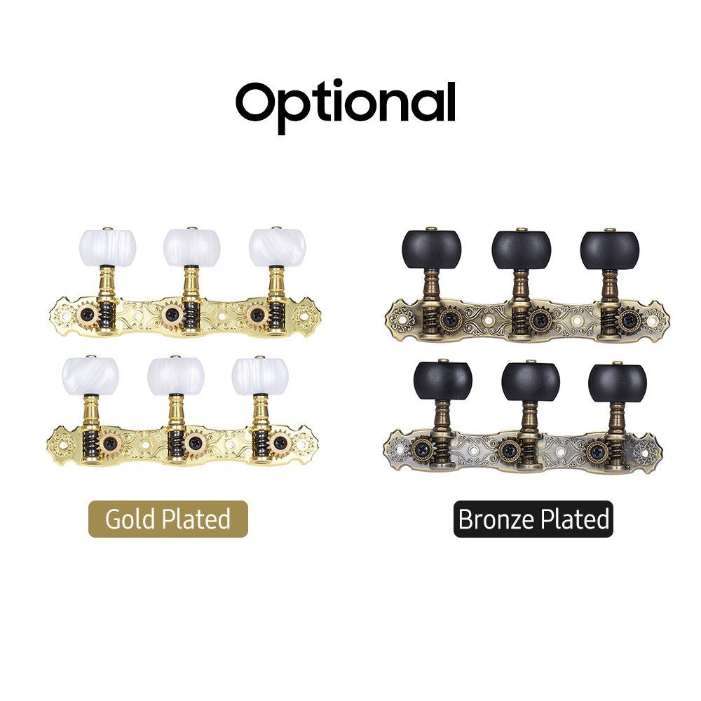 Bronze Plated Classical Guitar Tuning Pegs (L&R) - Alice 2 Pcs Acoustic Machine Heads (AOS-022V3P)