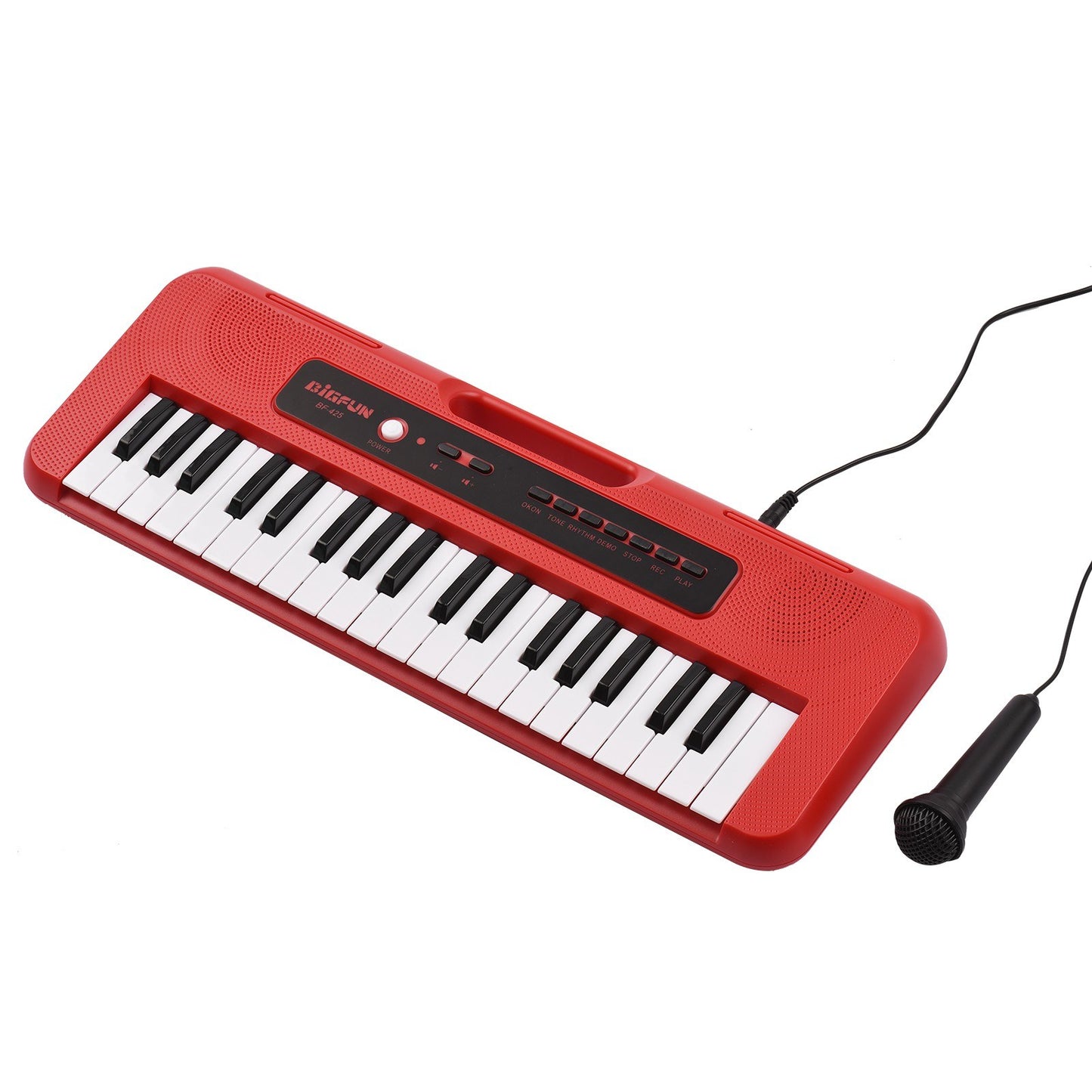 BIGFUN 37-Key Kids Electronic Piano with Mini Microphone, 10 Demos, Recording & Aux Support, Portable Multifunction Keyboard for Ages 3+, Ideal Musical Toy Gift for Boys & Girls