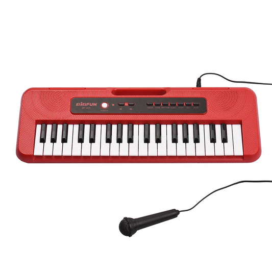 BIGFUN 37-Key Kids Electronic Piano with Mini Microphone, 10 Demos, Recording & Aux Support, Portable Multifunction Keyboard for Ages 3+, Ideal Musical Toy Gift for Boys & Girls