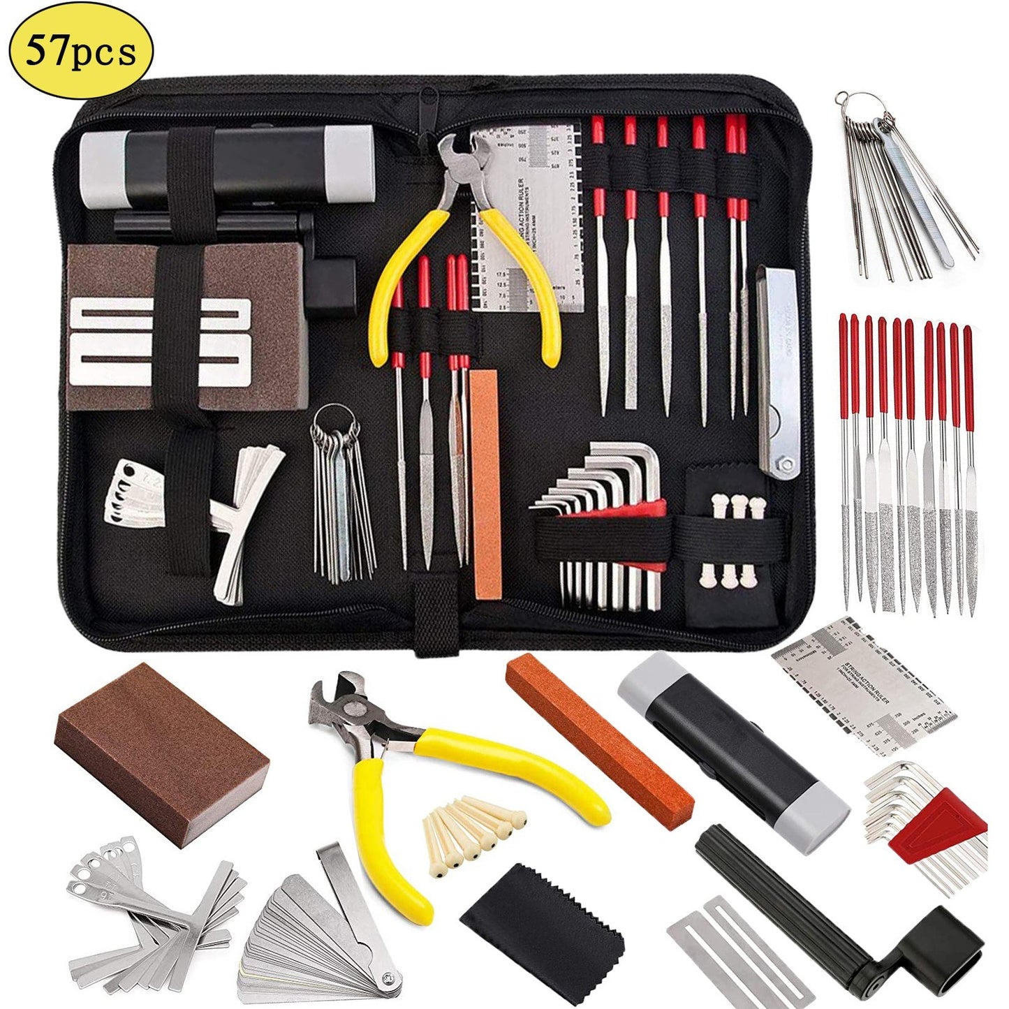 Guitar Repair & Maintenance Tool Kit, 57 PCS with Carry Bag