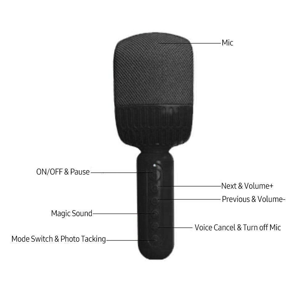 Bluetooth Karaoke Microphone with Hi-Fi Speaker