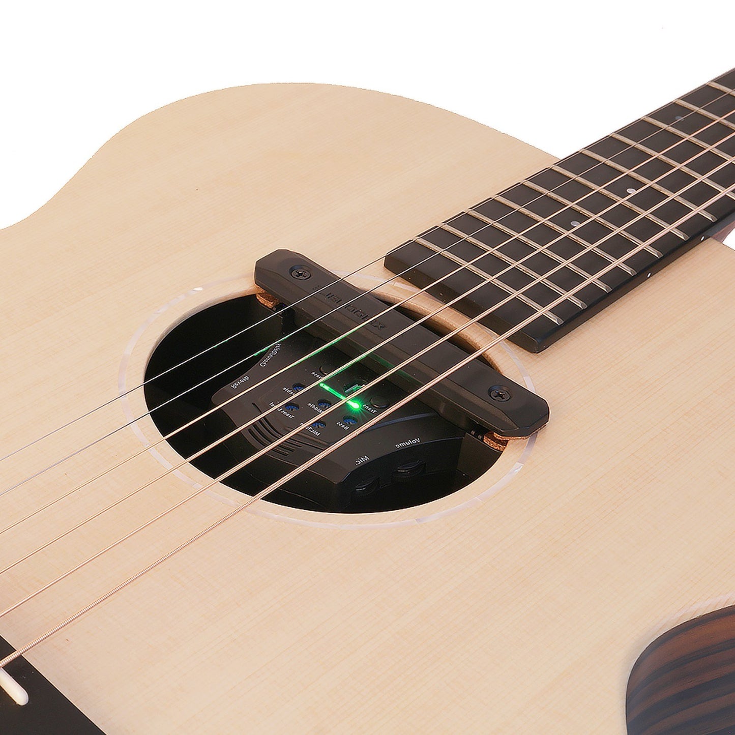 Double G0 Electric Bass Guitar Soundhole Resonance Pickup with Preamplifier Coil