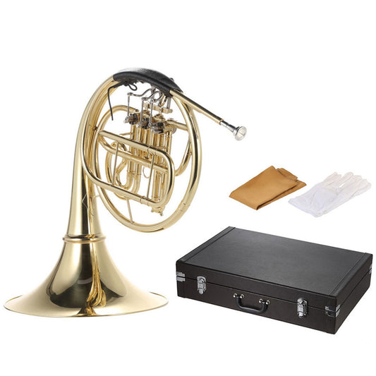 Single-Row Bb French Horn 3-Key Brass Gold Lacquer