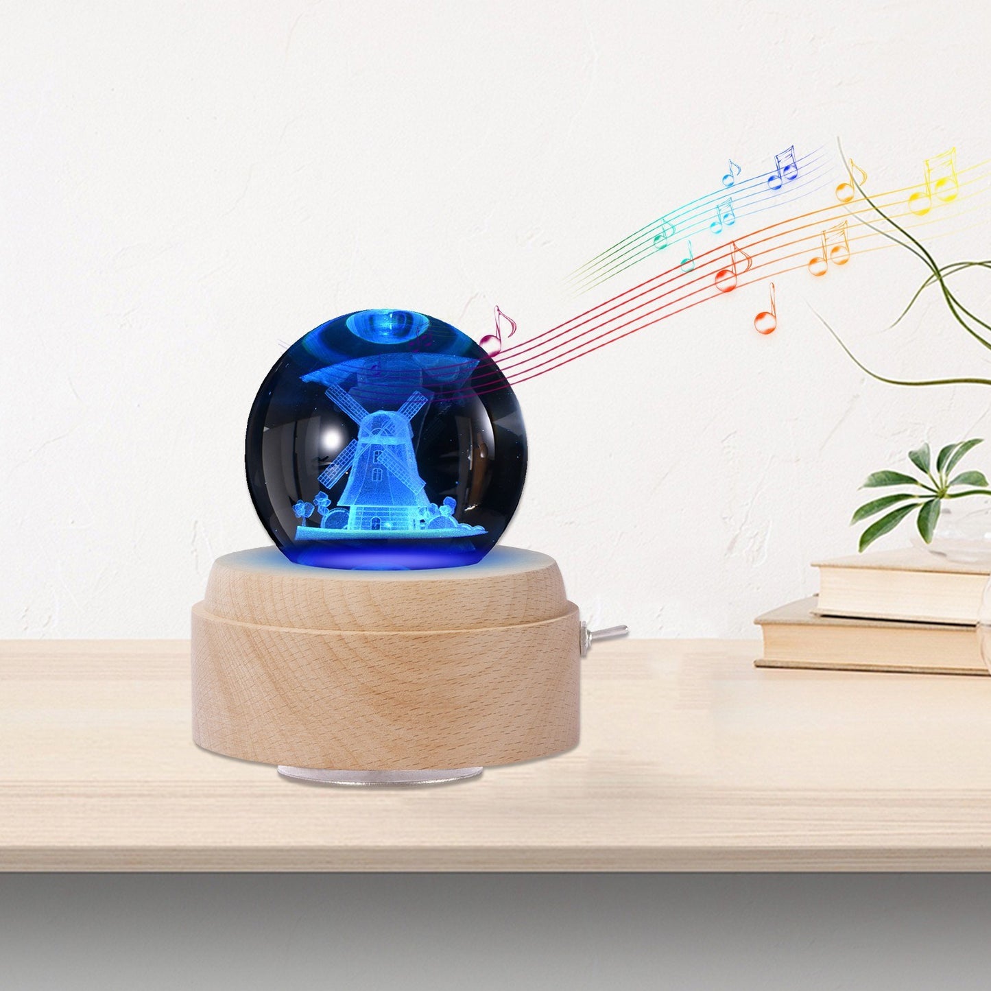 Luminous LED Rotating Crystal Ball Music Box