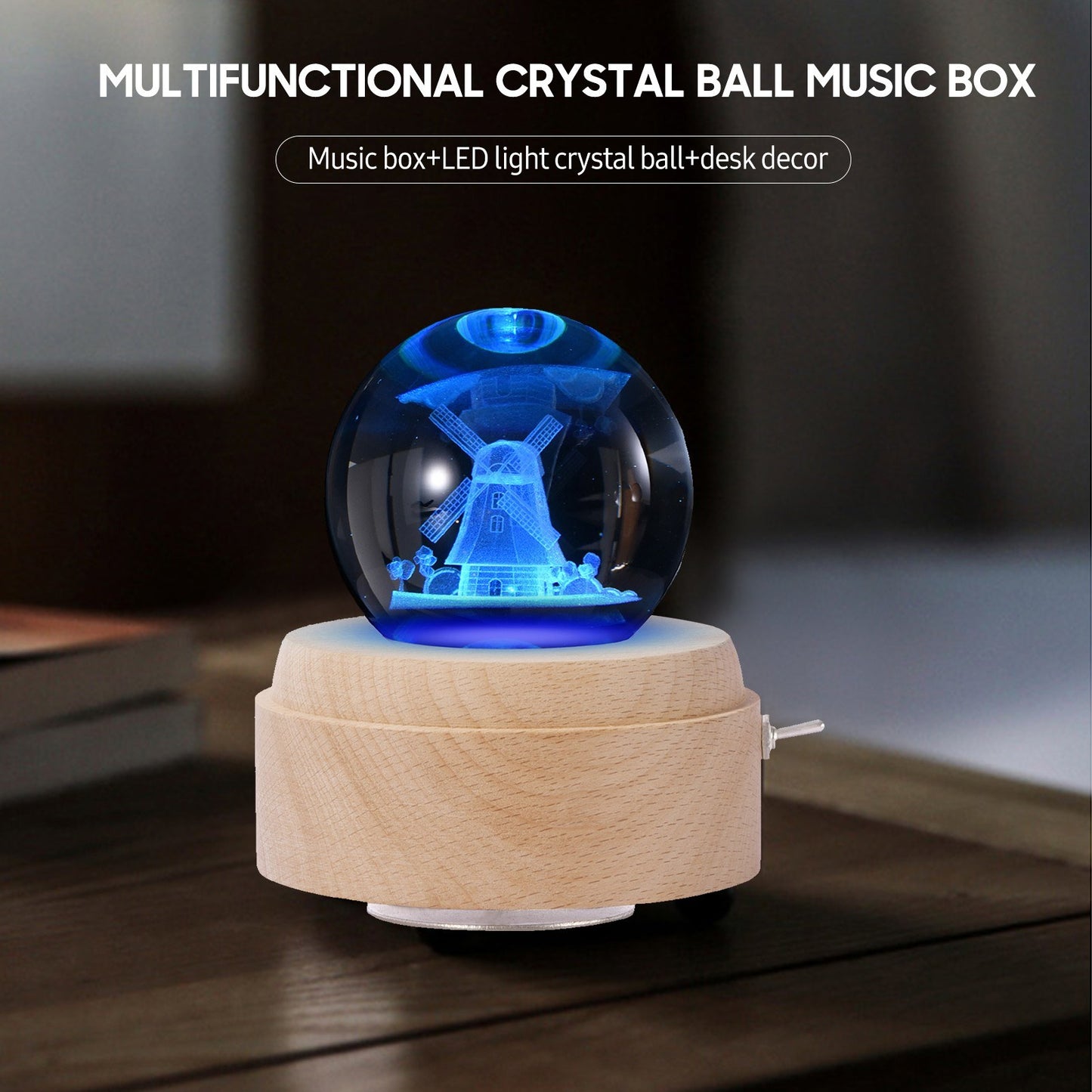 Luminous LED Rotating Crystal Ball Music Box