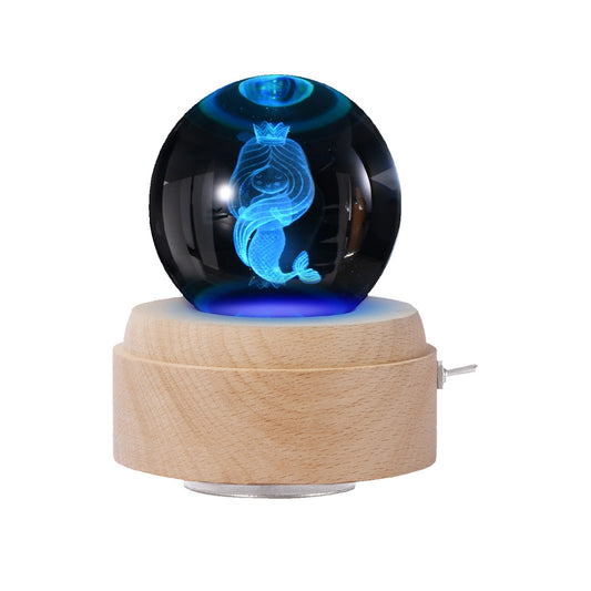 Luminous LED Rotating Crystal Ball Music Box